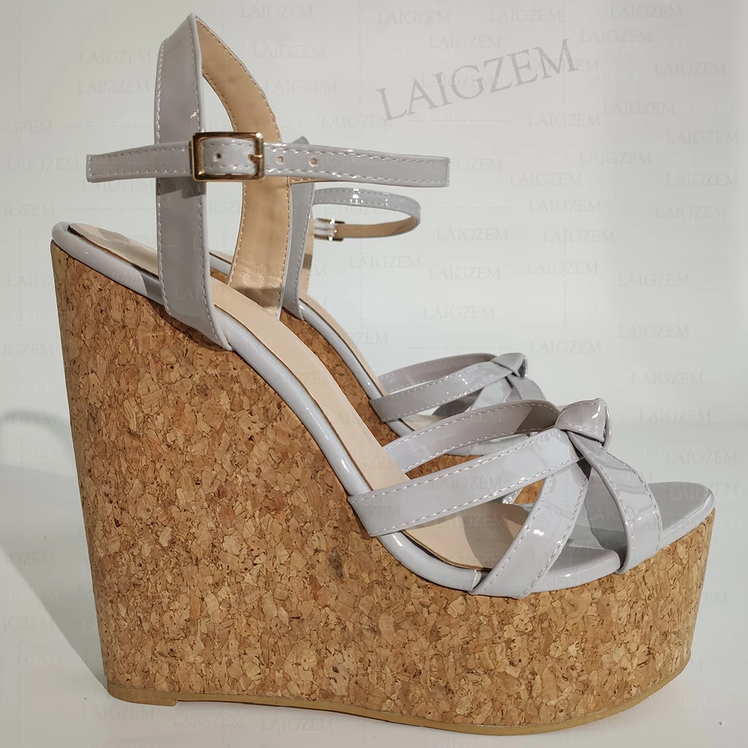 

BERZIMER Women Platform Wedges Sandals Strappy Open Toe Pumps Height Increase Ladies Shoes Woman Plus Big Size 38 43 45 48 52