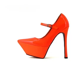 Brand Platform Heels Top Quality Sexy Thick High Heels Platform Black Red Dress Party Wedding Lady Shoes for Women Shoes