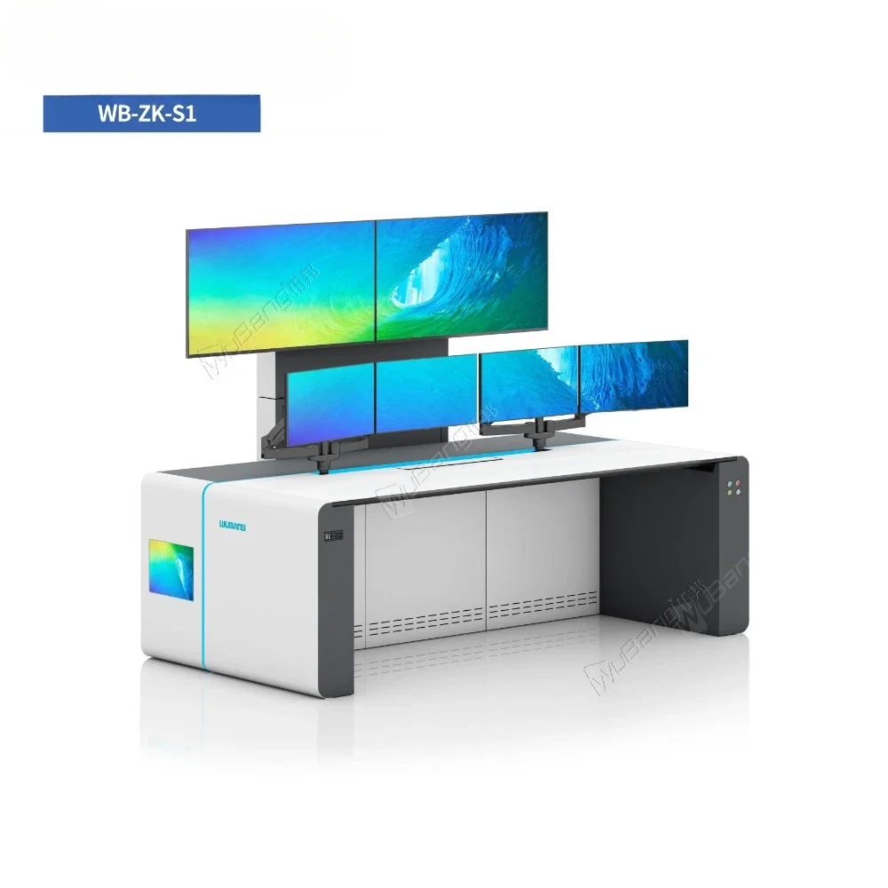 Operator pusat operasi meja mebel pemantau keamanan peralatan ruang kontrol meja perintah furnitur