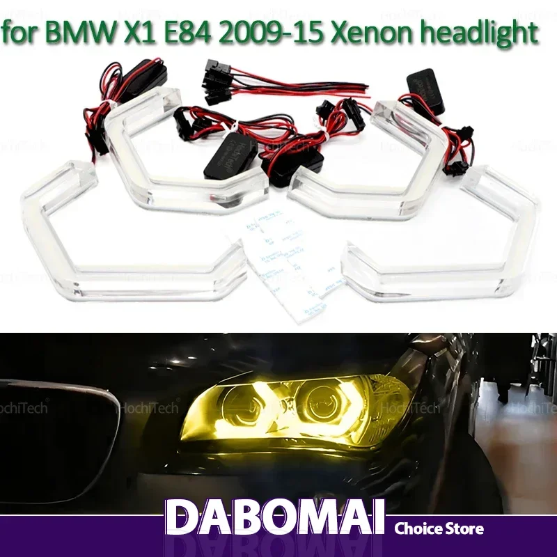 

Crystal M4 Style LED Angel Eyes Лампа Кольцо Лимонно-желтая лампа DRL Стайлинг Свет для BMW X1 E84 2009-2015 Ксеноновая фара