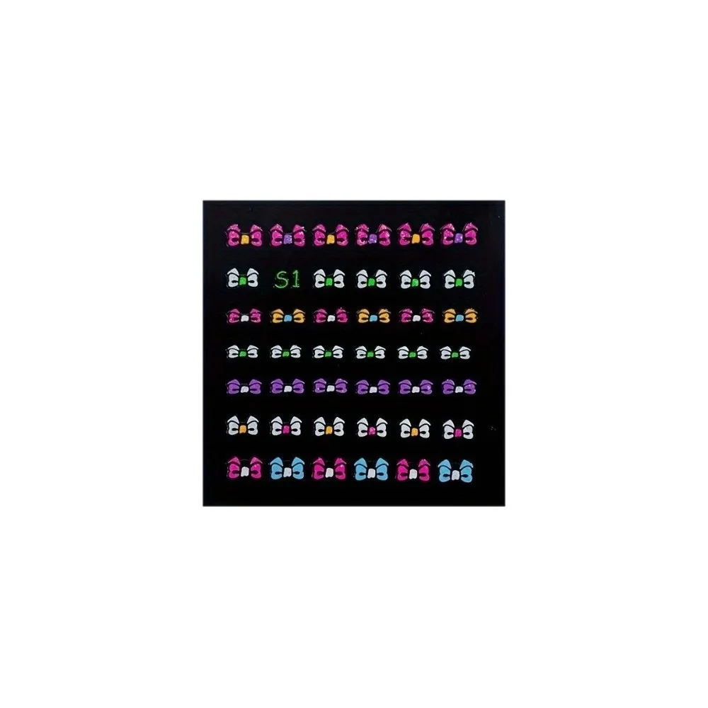 New Glittery 3D Nail Stickers Glossy Colorful Neon Nail Stickers Floral Design Fluorescence Nail Art Decorations for Nail Art