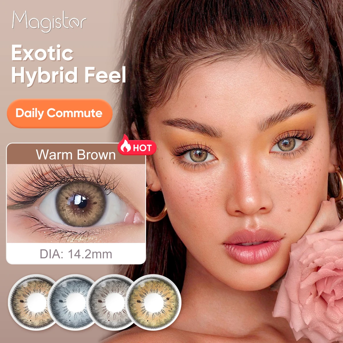 Magister Color Contact Lenses for Eyes Cosmetic Lenses Colored Pupils for Eyes Brown Lens Colored Pupils for Natural Effect Eyes