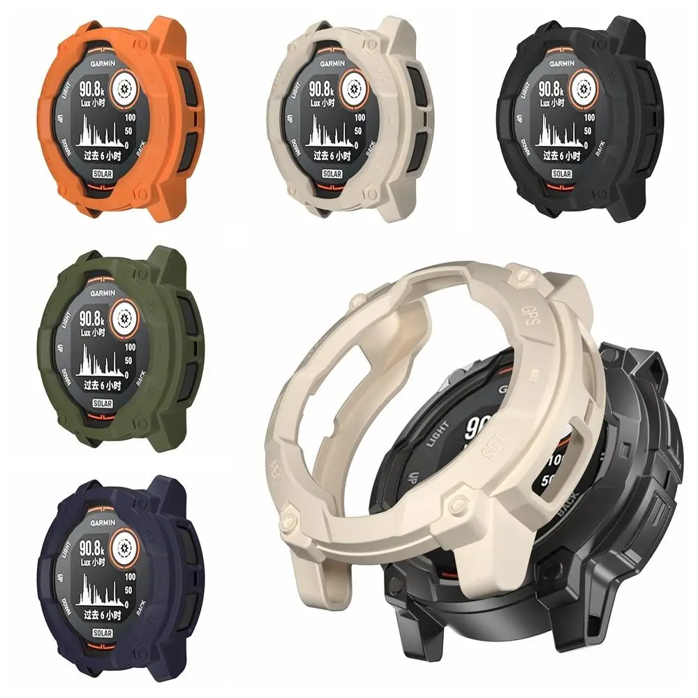 New TPU Protective Case Shockproof Anti-scratch Watch Cover Protector Soft Edge Shell for Garmin Instinct 3 45/50mm Smart Watch