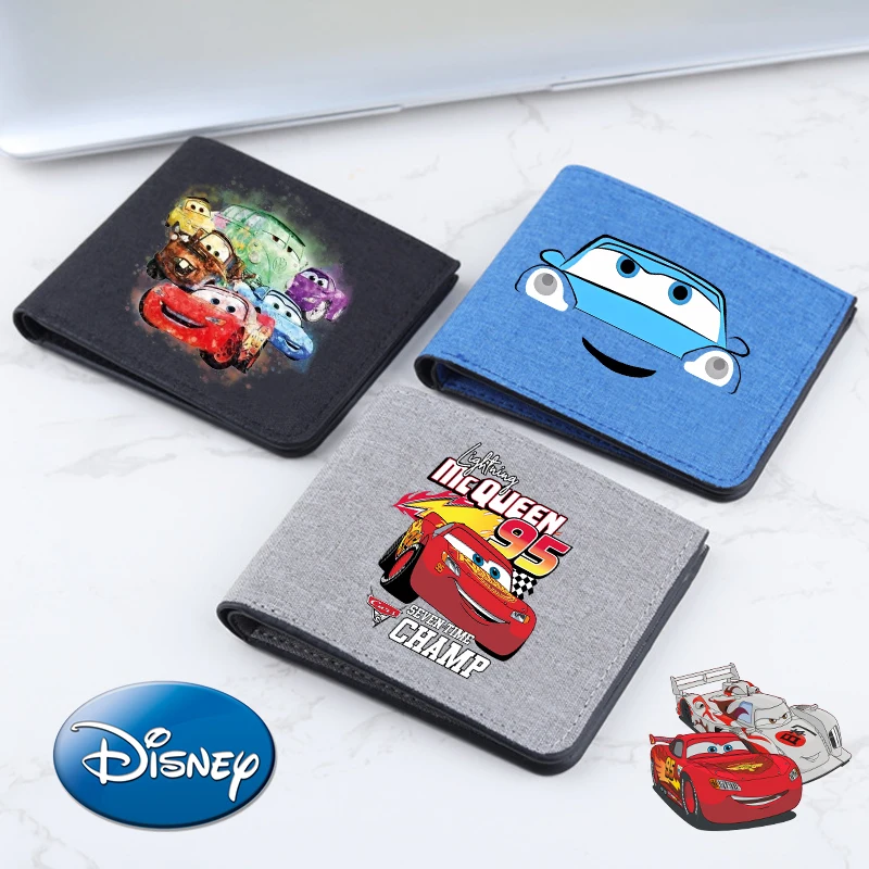 Lightning McQueen Foldable Coin Purse Car Disney Movie Cartoon Print Wallet Men Daily in Pocket Money Bank Card Storage Mini Bag