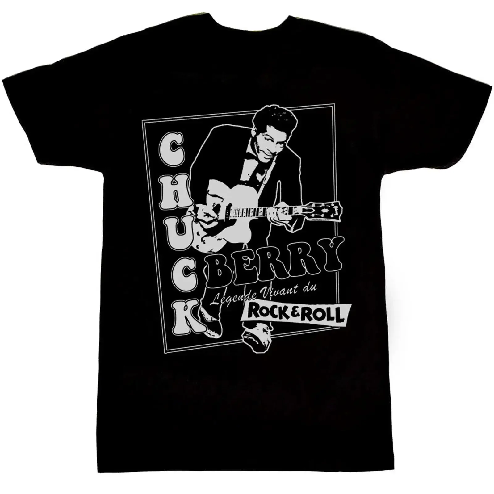 Chuck Berry ROCK N ROLL legends T shirt Black Cotton All Sizes S 5XL vintage Washed designer clothes homme Breathable