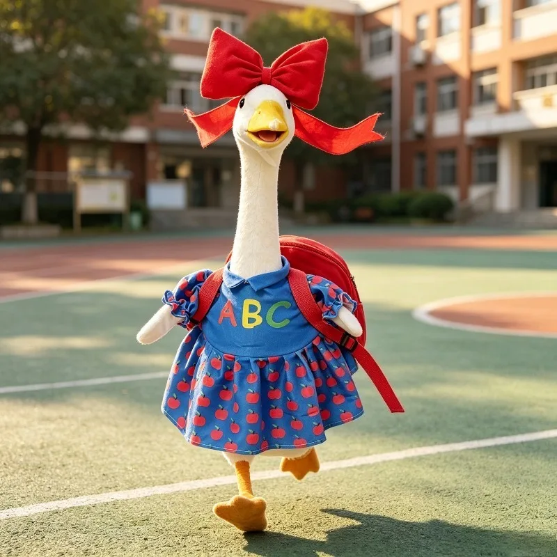 2026 New School Goose Outfit Lightweight 166g Costume Set for 23 Inch Porch Statue Soft Breathable Yard Decoration