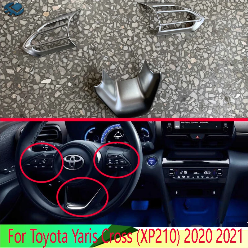 

For Toyota Yaris Cross (XP210) 2020 2021 ABS Chrome Steering Wheel Panel Cover Bezel Trim Insert Badge Molding Garnish