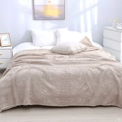 Honeycomb Waffle Cotton Blanket, Japanese Bedspread, 200*230 Pillowcase, 50*75 cm