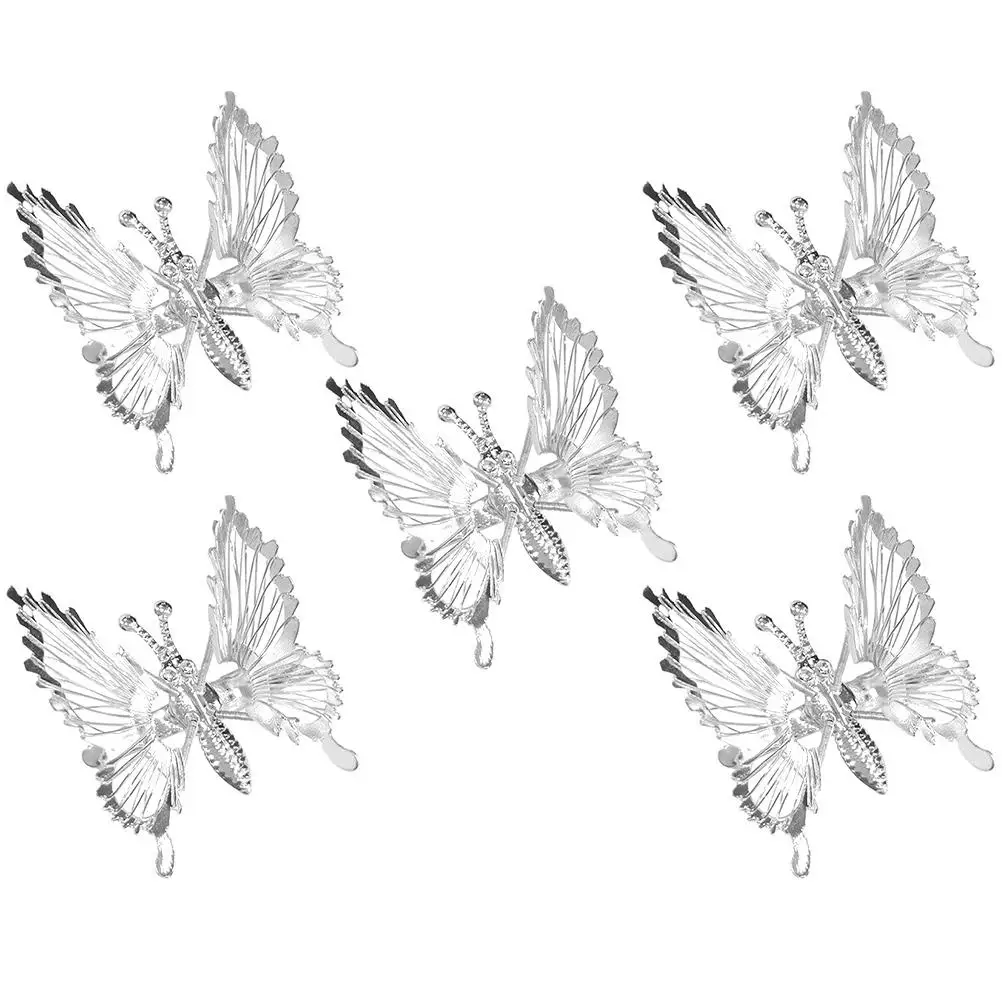 

5 Pcs Butterfly Hairpins Women Duckbill Clips Vintage Hair Accessories Sparkling Barrettes For Wear Travel Party Decoration