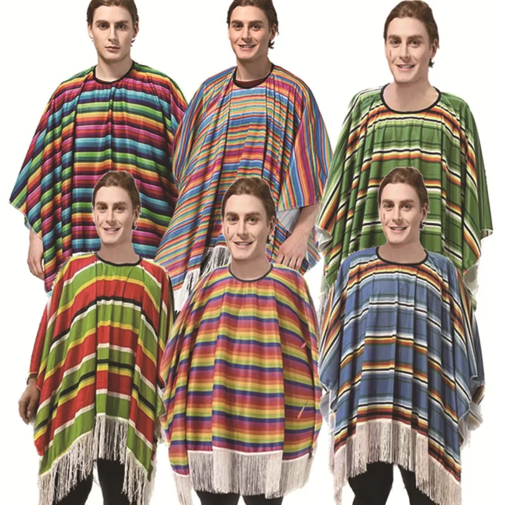 

Mexican Style Ethnic Cloak Adult Cosplay Costume For Festival Party