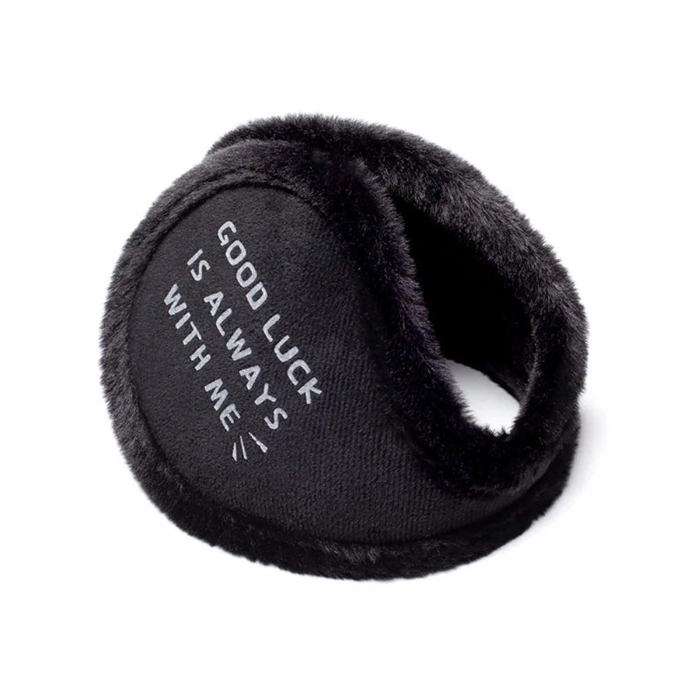 Rear Wear Winter Earmuffs Thick Wind Resistant Ear Covers Portable Good Luck Letter Printed Ear Warmers