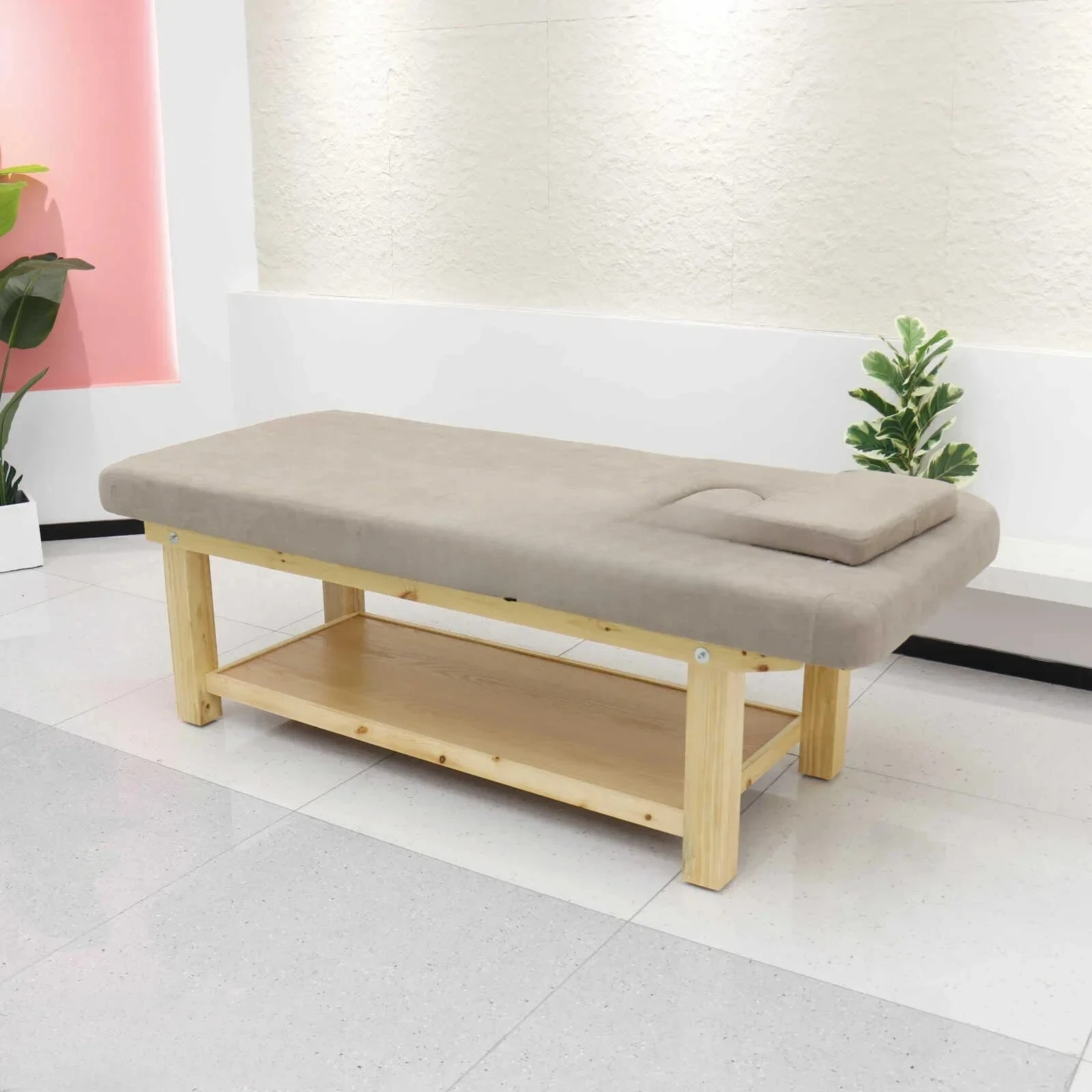 

Customizable Solid Wood Foldable Professional Wooden Facial Bed Home with Chest Hole Physiotherapy