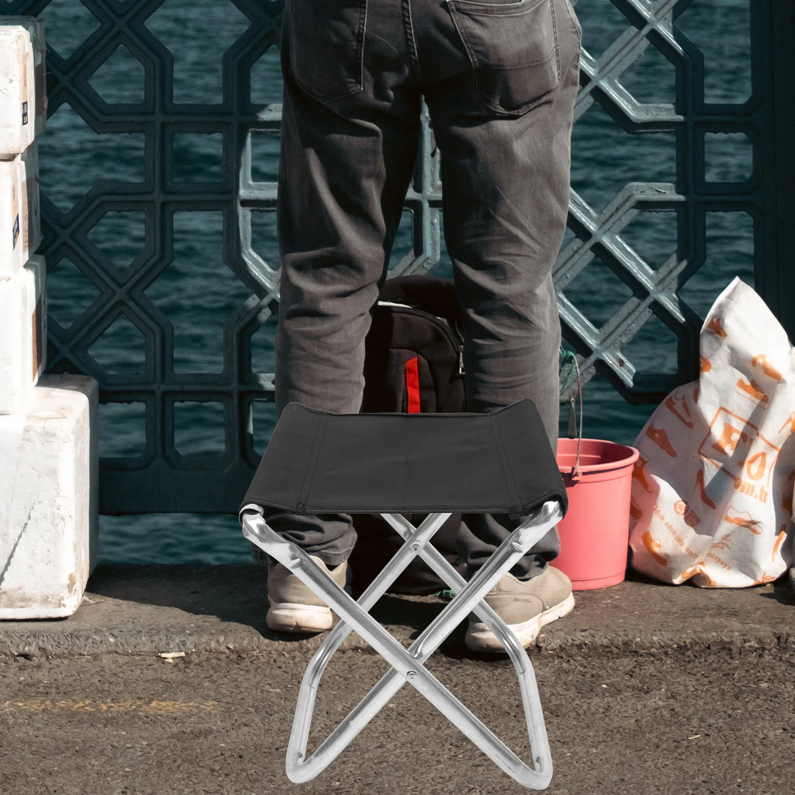 

Portable Aluminum Folding Fishing Stool Comfortable Lightweight Foldable Outdoor Camping Seat Carry Bag Festival Garden