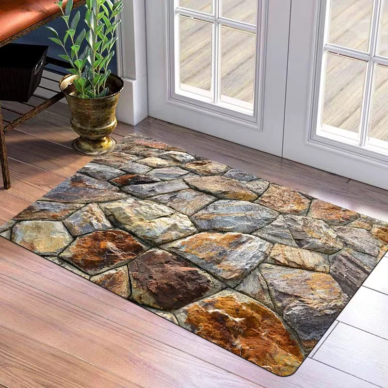 2D Sewer Cover Design Anti Slip Door Mat Realistic Drainage Grid Texture Outdoor Carpets Unique Home Decoration Gift Door Mat
