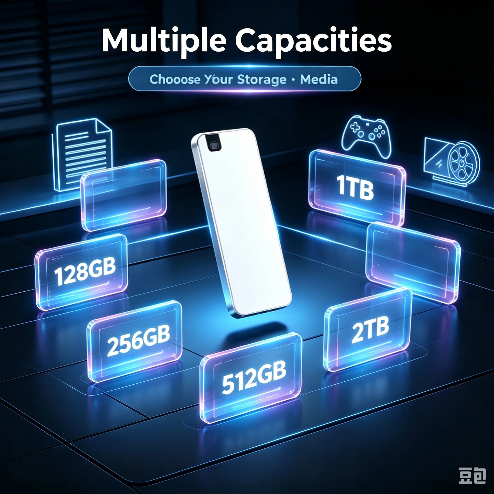 Portable External SSD 128GB 256GB 512GB 1TB 2TB High Speed 550MB/s Type C 3.0 Hard Drive Disk All Metal Shockproof Solid State D