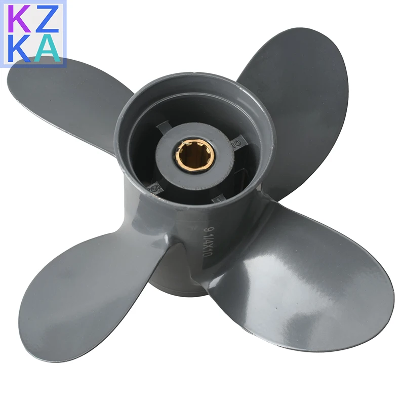 58134-ZV4-010AH Propeller 4 Blade 9 1/4X10 Fit Honda and Yamaha Outboard Motor BF8D BF9.9D BF9.9 BF15A BF15D BF20 8 Splines