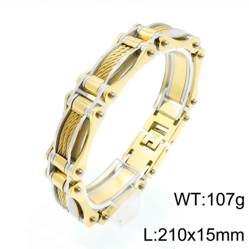 Retro Stainless Steel Bicycle Chain Bracelet For Men Punk Wristband Stylish Casual Bangle Gift for Boys