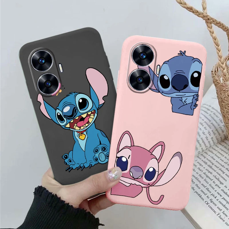 For Realme C55 4G Phone Cases Stitch Abomination Angel Anime Cartoon Cover For Realme C55 Shockproof Protective Silicone Shells