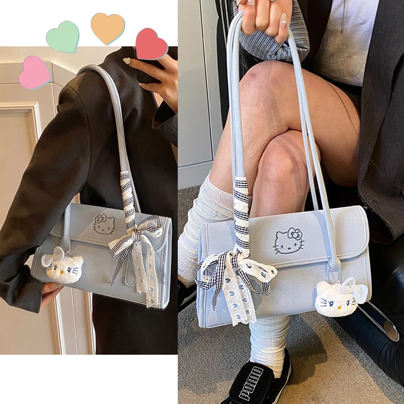 

New Hello Kittys Crossbody Bag Underarm Bag New Fresh Fashion Versatile Large Capacity Shoulder Bag Bags for Woman