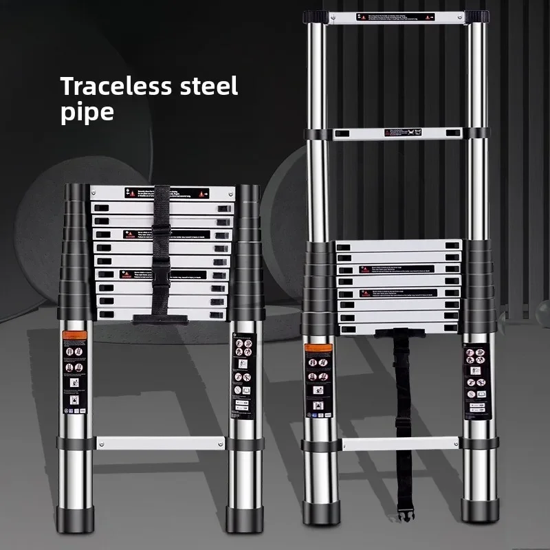 Stainless Steel Telescoping Ladder Multifunctional Dual Use A Frame Foldable Home Construction Ladder Multifunction Ladder