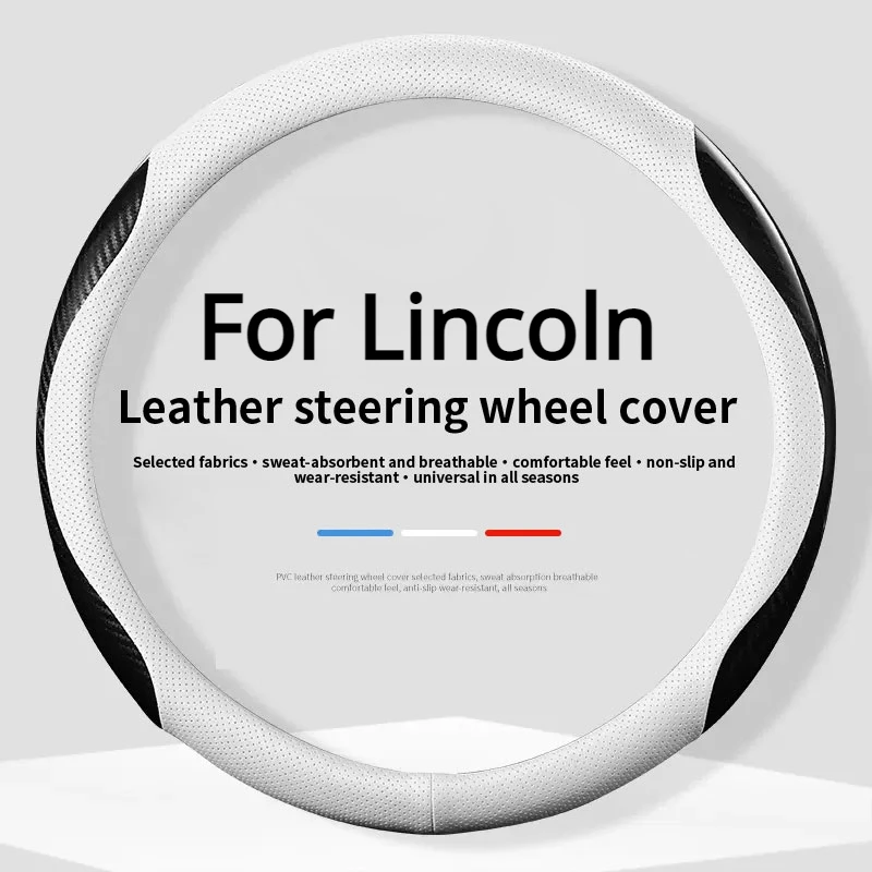 

Car Steering Wheel Cover Genuine Leather For Lincoln Aviator Continental Corsair MKC MKS MKT MKX MKZ Nautilus Navigator