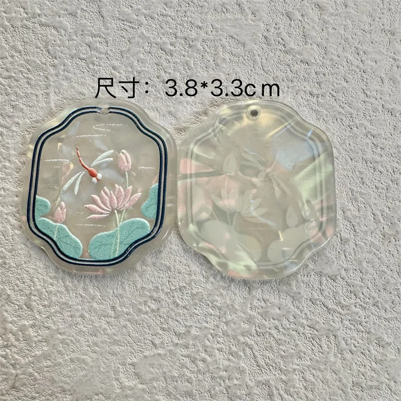 Diy jewelry making 50pcs/lot color pattern print geometry rounds square shape acrylic beads fit garment hair accessory