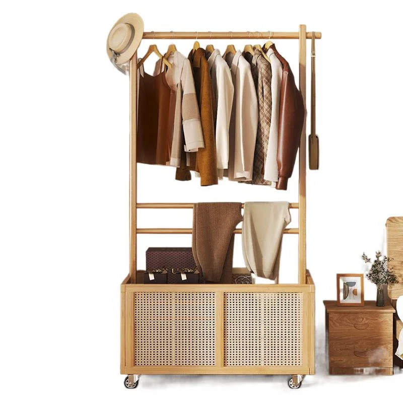 

Hanger floor hanging hanger household bedroom mobile simple clothes coat rack multi-functional storage rack integrated