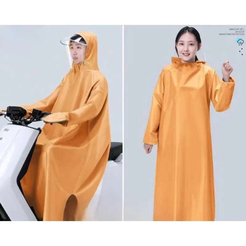 Raincoat electric battery motorcycle women's suit long full body rainstorm proof single adult sleeved riding poncho