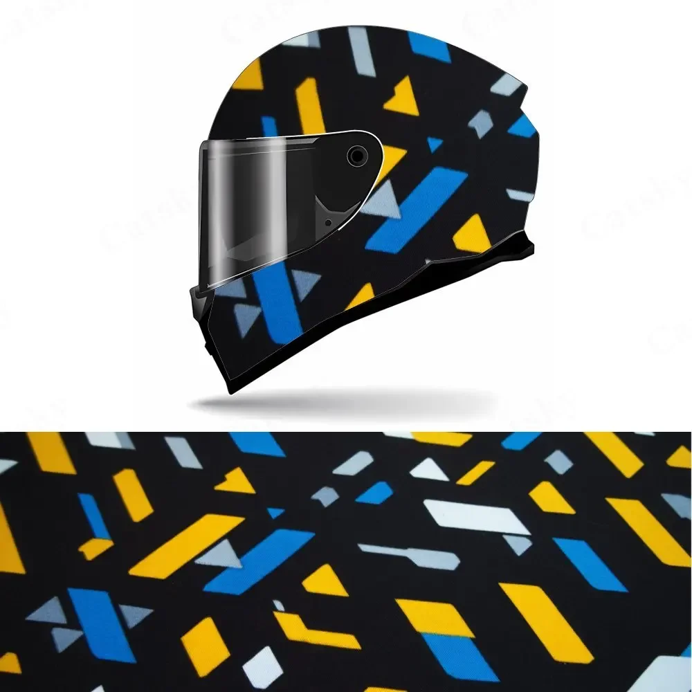 Adesivo Gráfico Abstrato Futurista Geométrico Moderno Inspirado em Tecnologia para Capacete de Moto, Decalque Gráfico de Corrida em PVC Autoadesivo e 
