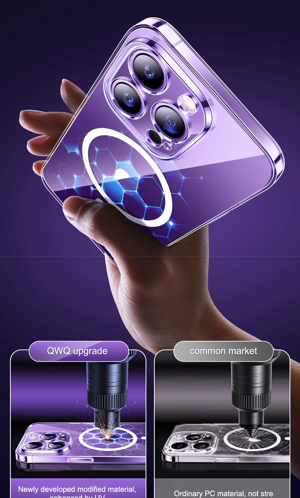 Magnetische transparente Hülle für iPhone 15 14 11 13 12 16 Pro Max Plus für Magsafe Clear Wireless Charging Cases Telefonzubehör – Detail 11