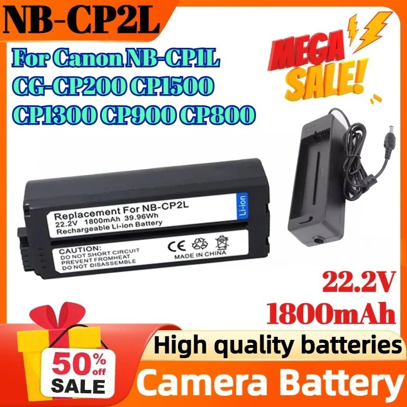

NB-CP2LH NB-CP2L 22.2V 1800mAh 39.96Wh Camera Battery Rechargeable for Canon NB-CP1L CG-CP200 CP1500 CP1300 CP900 CP800