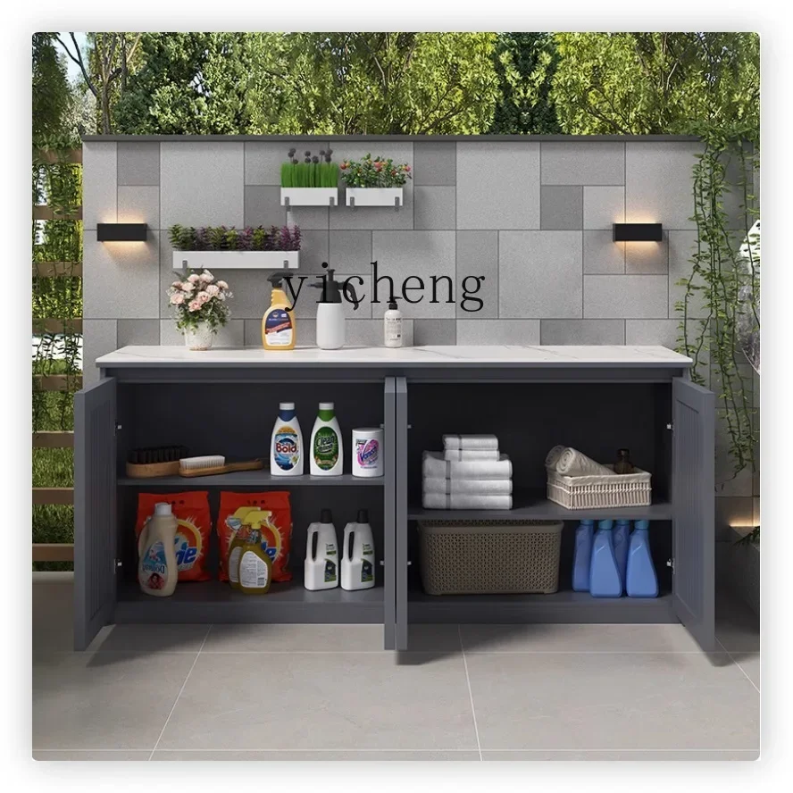 LYY   Outdoor Courtyard Storage Waterproof Sunscreen All Aluminum Alloy Garden Operation Table Storage Cabinet