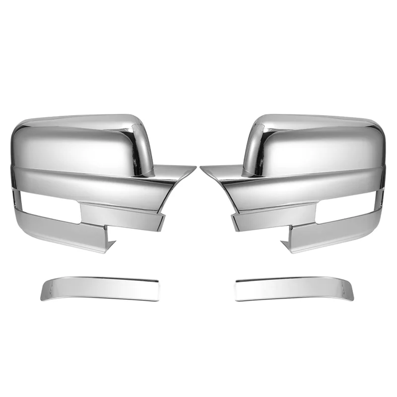 

2 PCS For Ford F150 2009-2014 Side Mirror Cover Car Rear View Mirror Cover ABS Trim Accessories - Chrome