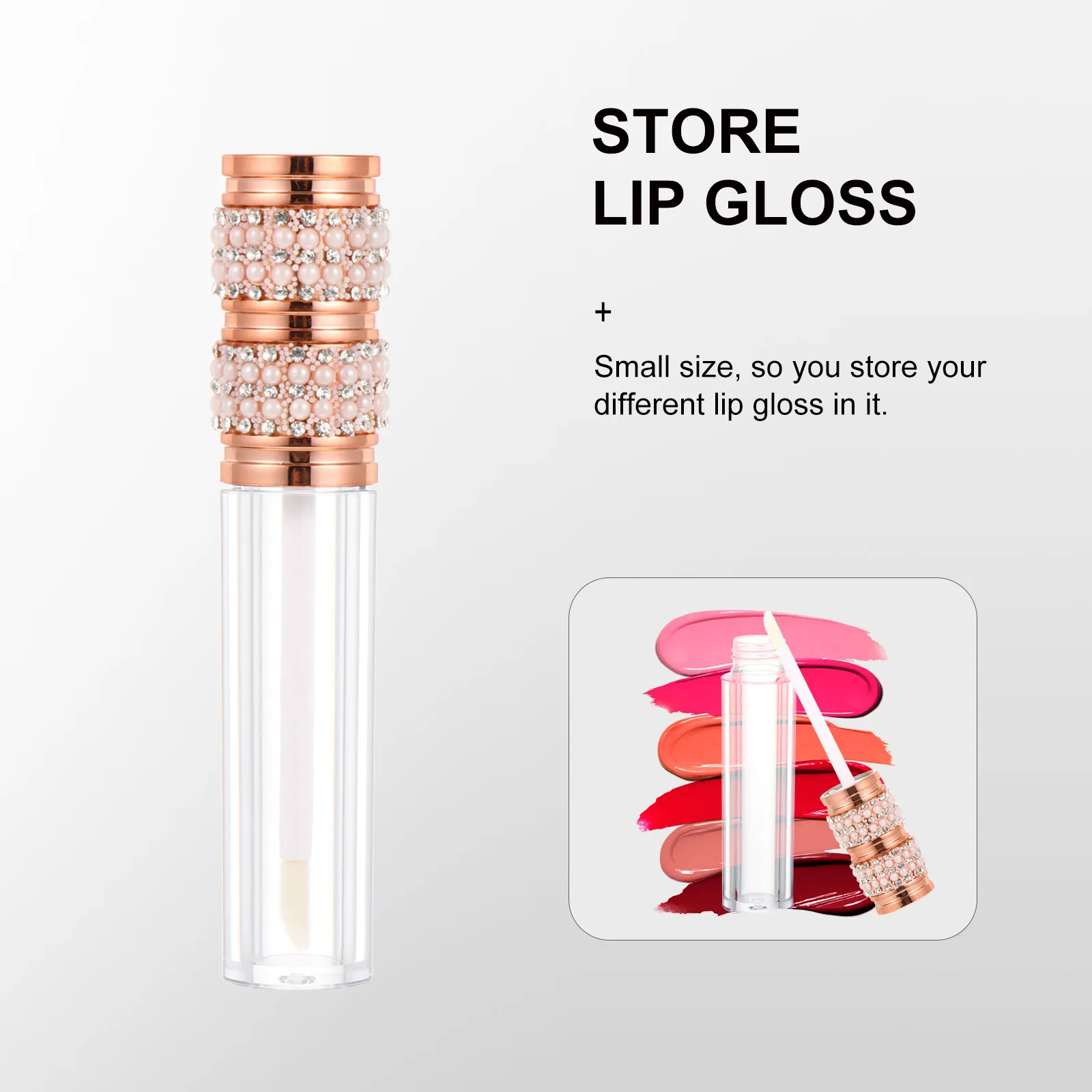 Tubes de brillant à lèvres rechargeables, 5 pièces, matériau Premium, petites bouteilles de baume à lèvres portables pour le stockage du rouge à lèvres, bouteille de rouge à lèvres