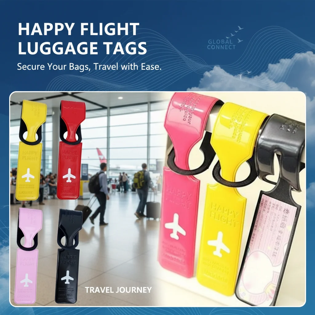 

Creative Travel Luggage Tags Cover Portable Suitcase ID Baggage Tag Holder with Letter Boarding Labels Accessory for Bags