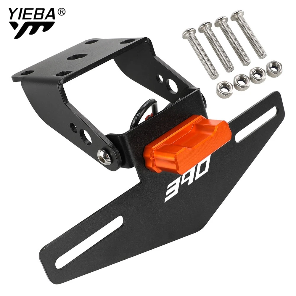 Motorcycle Rear License Plate Tail Frame Holder Bracket LED Light For DUKE 125 250 390 200 2013-2024 Adjustable Moto Accessories
