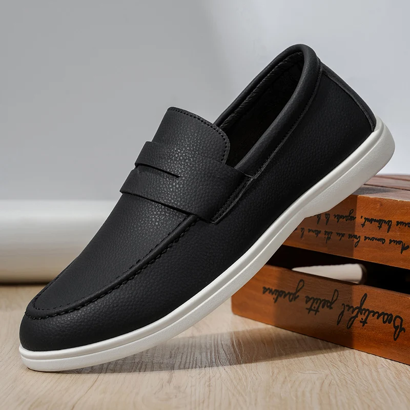 

Luxury Leather Men's Casual Shoes Comfortable Man Loafers Breathable Lightweight Man Formal Dress Shoes Slip on Male Boat Shoes