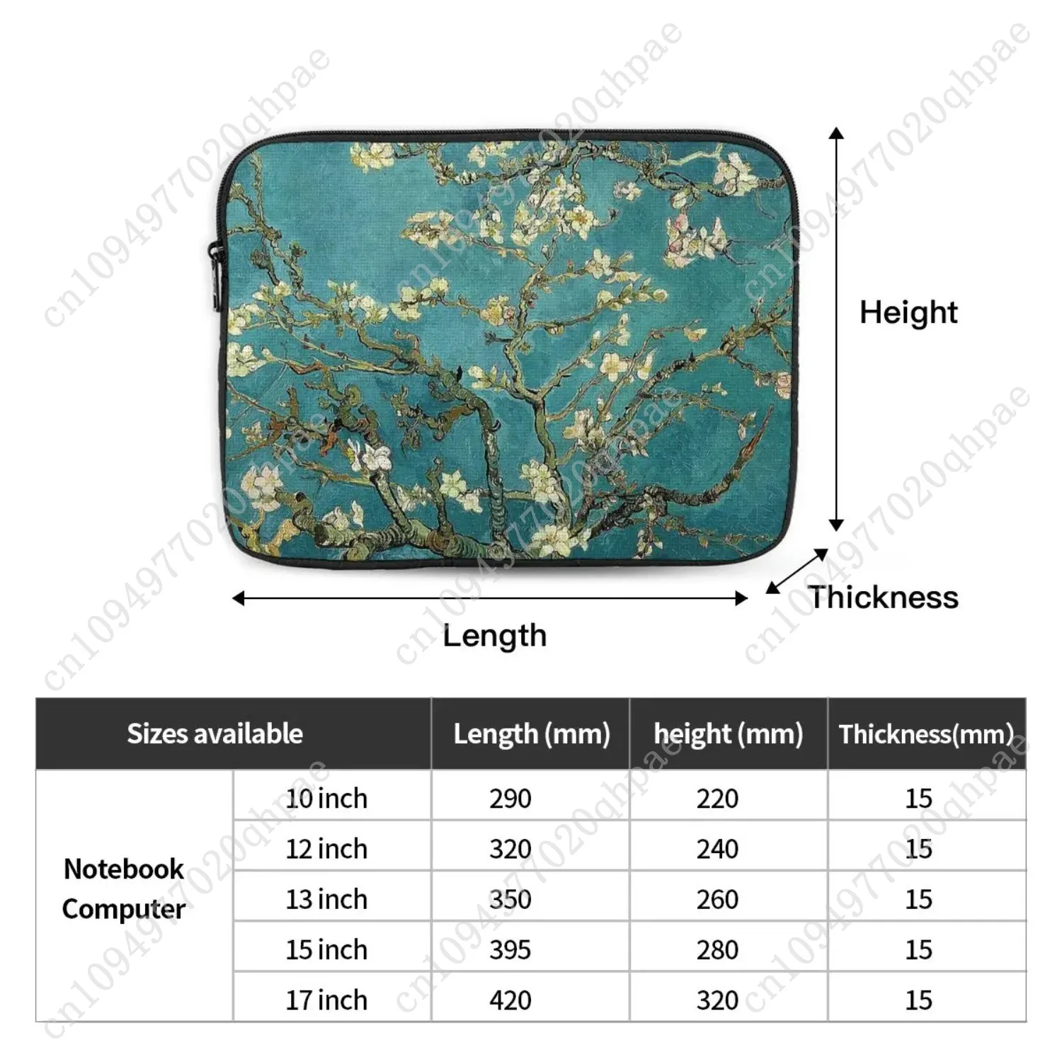 الأصلي فان جوخ الفن استعادة ازدهار شجرة اللوز حقيبة لابتوب حالة 12 "13" 15 "17" دفتر كم حالة للصدمات حقيبة