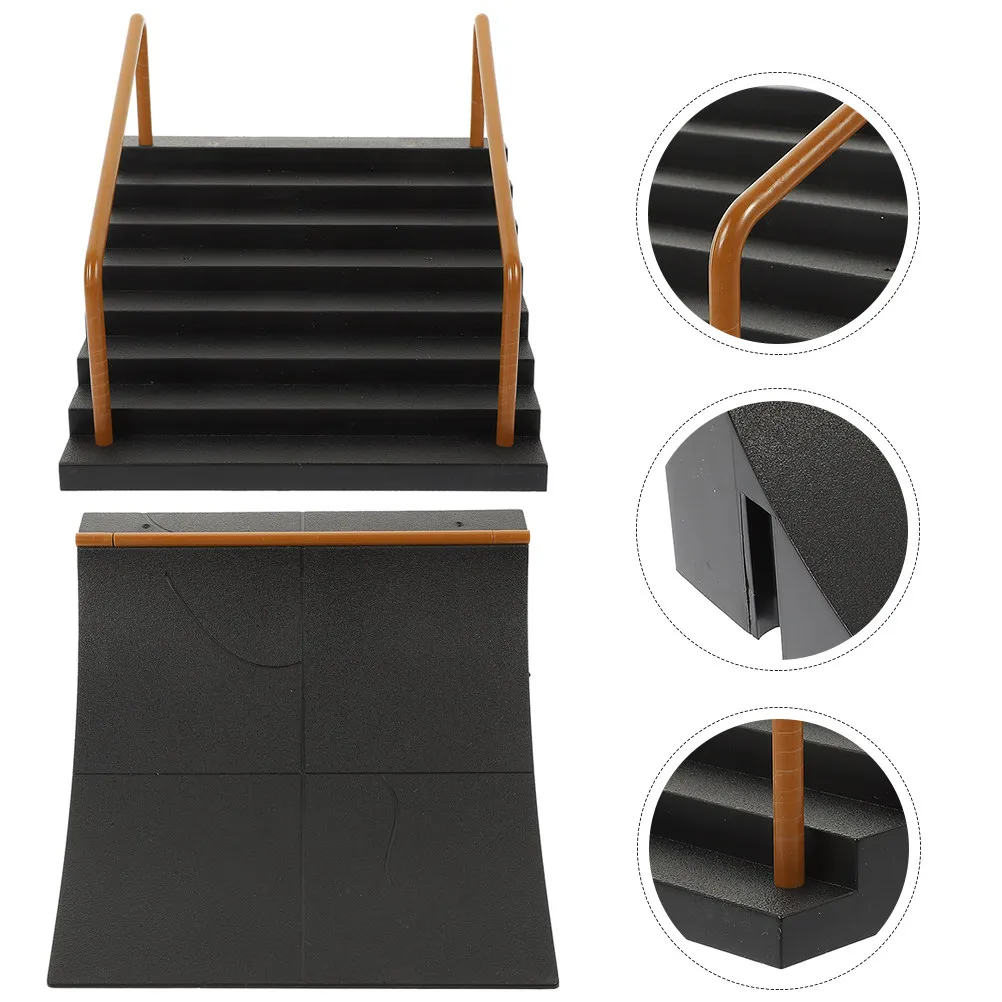 2Pcs Mini Skateboard Park Props Child Safe Design Enhances Motor Skills Great Gift for Boys Girls Who Love Skate Sports