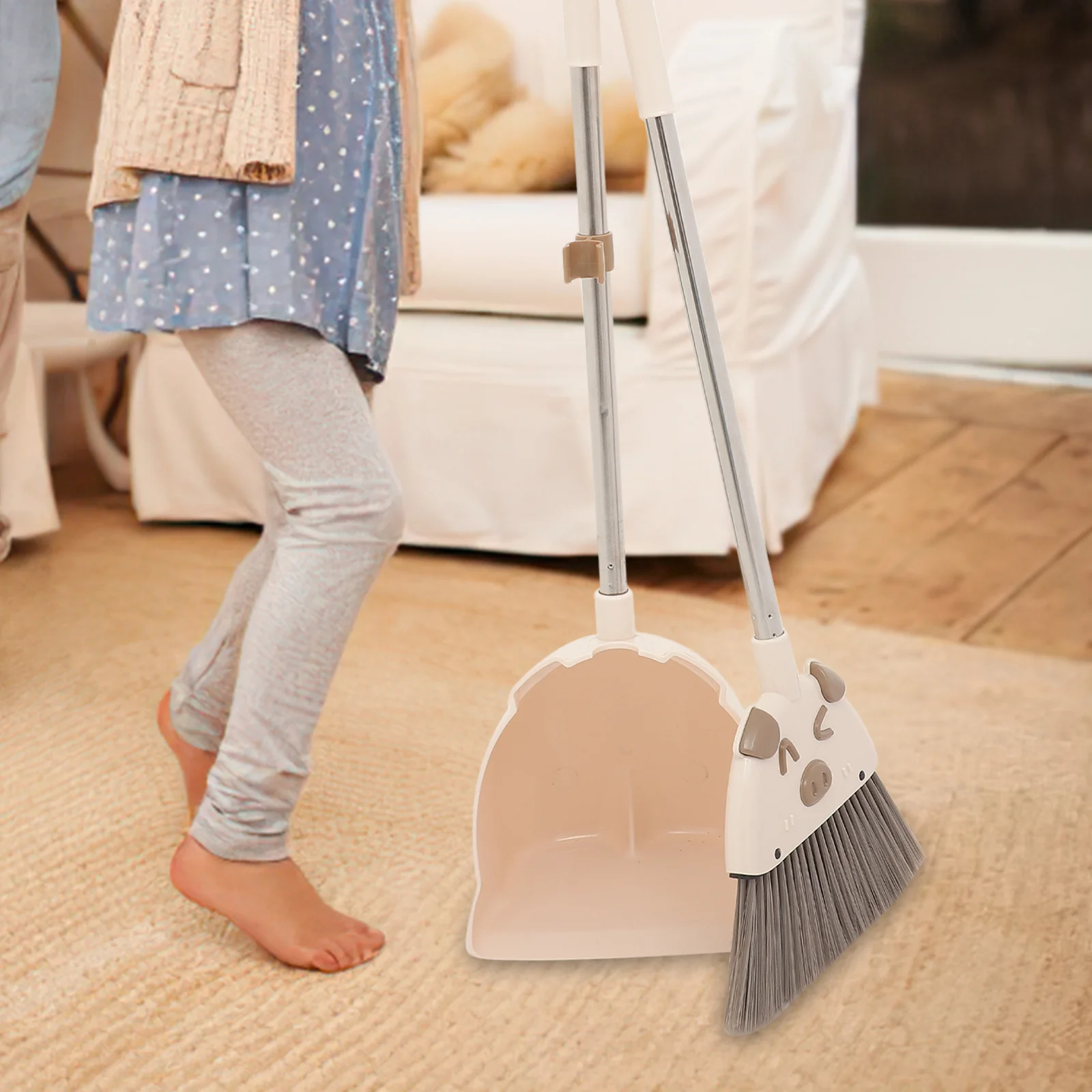 1 set 1 Set Broom Dustpan Set For Kids Children'S Cleaning Playset Small Broom Tool Toddler Housekeeping Helper Pretend Play