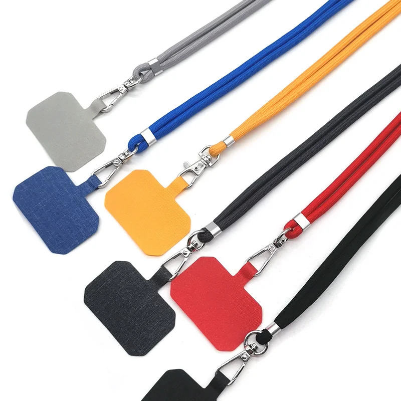 Cell Phone Lanyard Universal Crossbody Patch Lanyard Adjustable Nylon Neck Rope Anti-lost Phone Strap with Replacement Gasket