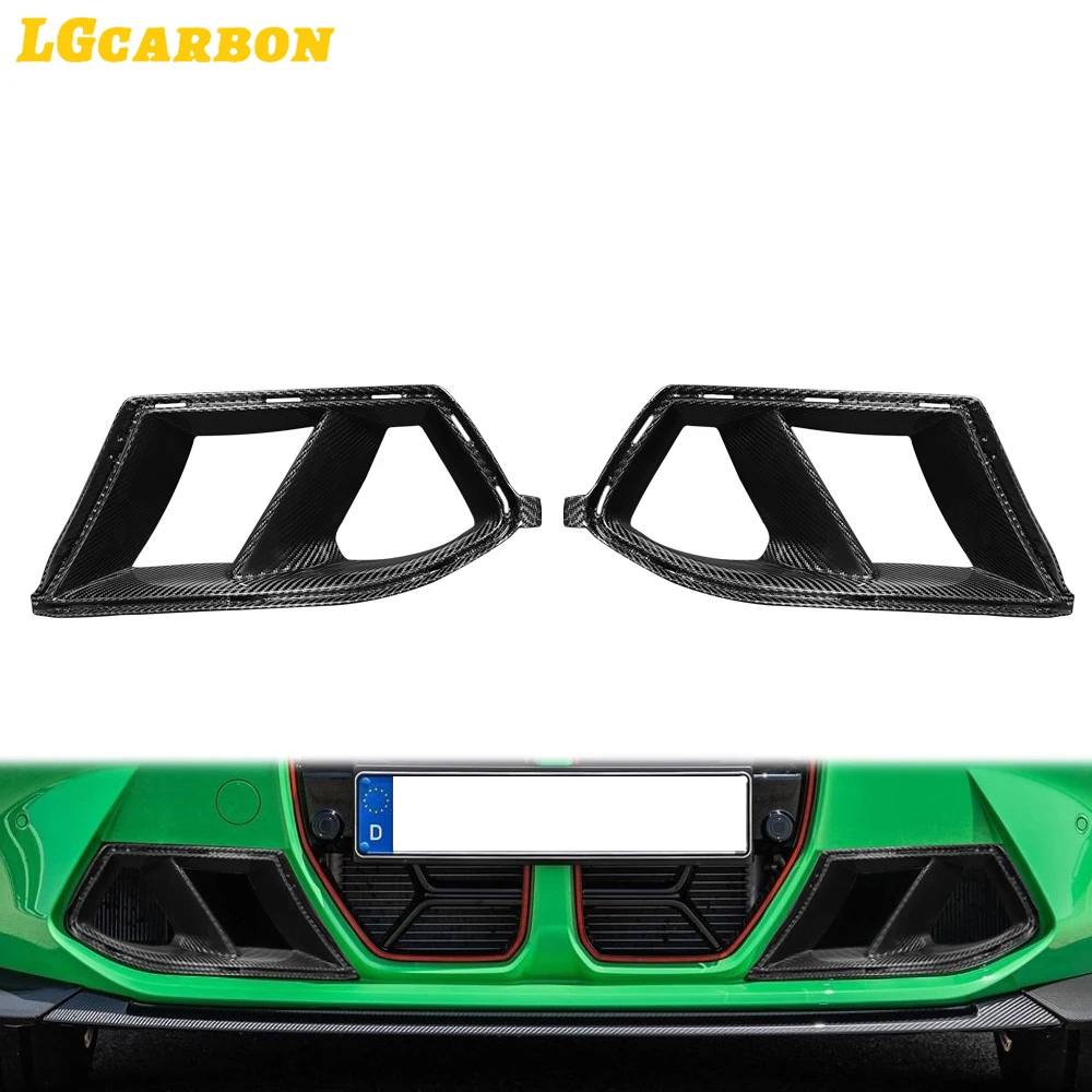 

LGcarbon For BMW M3 M4 G80 G82 G83 2021+ Carbon Fiber Fog lamp frame grill Front Bumper Air Vent Cover Tuyere Upgrade body kit