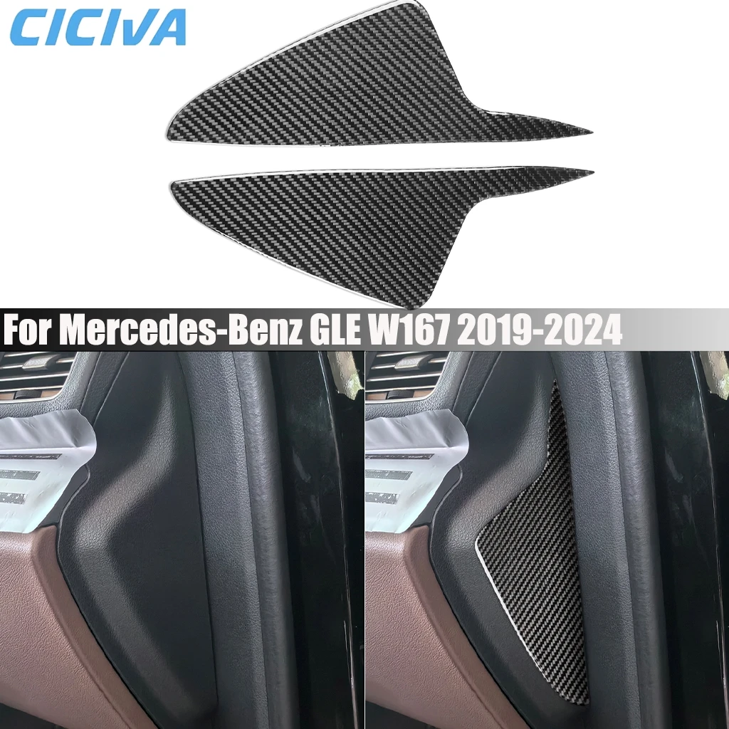 

Carbon Fiber Car Accessories Dashboard Sides Door Slot Panel Interior Cover Trim Sticker For Mercedes-Benz GLE W167 2019-2024