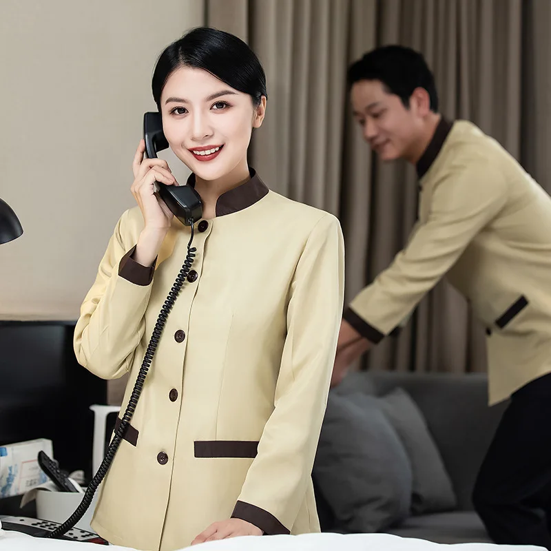 

Cleaning Work Clothes Long Sleeve Female Hotel Room Cleaner Autumn and Winter Suit Housekeeping Property Aunt PA Uniform Large S