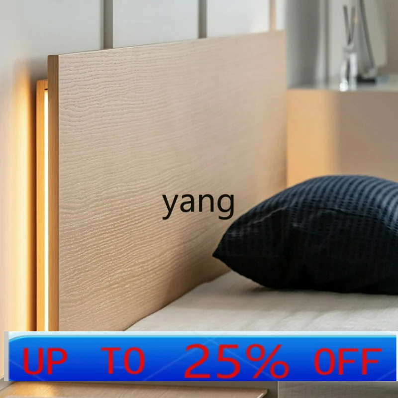 Lhh double bed log wind solid wood tatami single row skeleton bed frame
