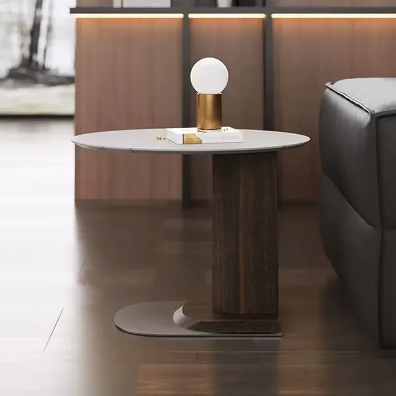 Minimalist Sofa Corner Side Table Small Household Living Room Modern Simple Sintered Stone Top Side Table LD4006