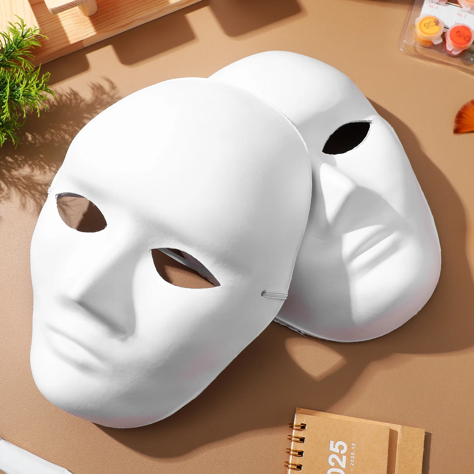 

4 pcs Coloring Masks Unpainted Face DIY Paper Masquerade Halloween Costumes White Masks For Adults Lightweight Reusable