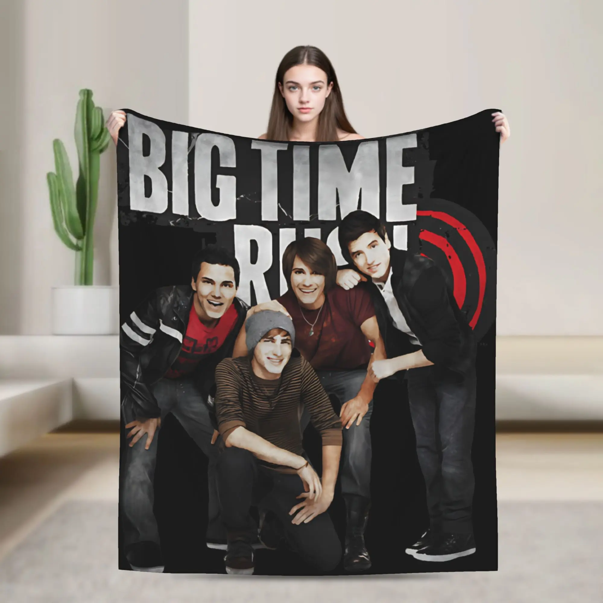 Big Time Rush in Real Life Worldwide Tour 2025 Plush Blanket Boy Girl  Flannel Throw Blanket For Living Room Soft Bedspread Gift