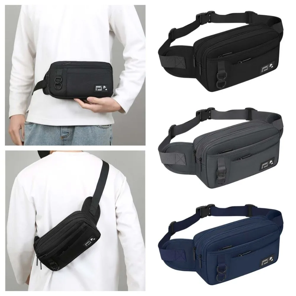 

Мужская сумка через плечо, большая вместительная сумка для телефона, нейлоновая поясная сумка из ткани Оксфорд с несколькими карманами, нагрудная сумка для студентов