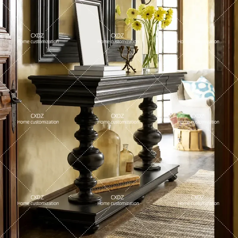 Rural Simple Eco Friendly Neoclassical Leisure Foyer Corridor Living Room Furniture Entrance Cabinet Customization